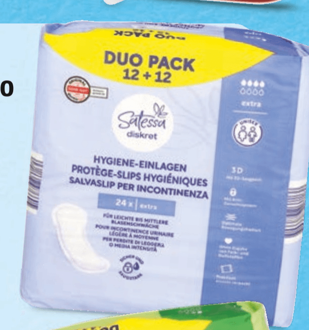 Satessa Vložki za inkontinenco Duo Pack 12+12 - Akcija v trgovini Hofer