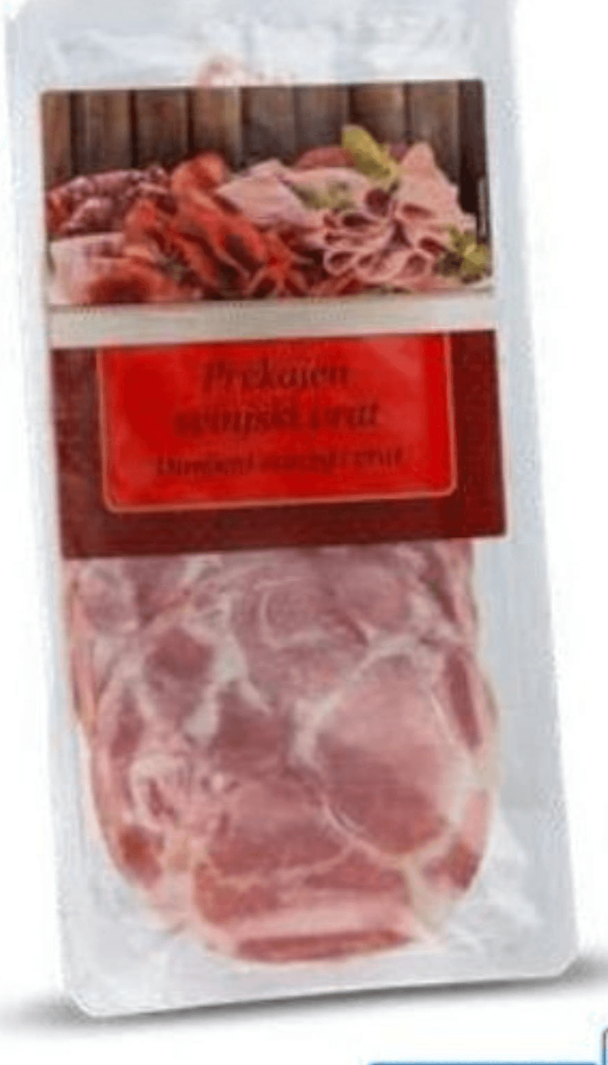 Prekajen svinjski vrat rezine 100 g Akcija v trgovini Eurospin