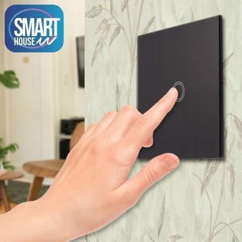 Elektro Smart serijsko stikalo stekleno črno ali belo na dotik Akcija v trgovini Jager
