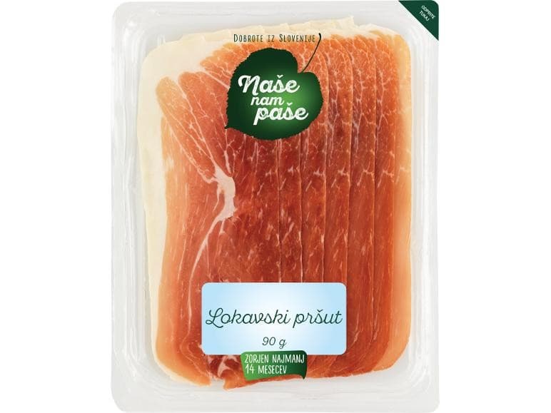 Naše nam paše Lokavski pršut pribl. 1,3 kg Akcija v trgovini Lidl