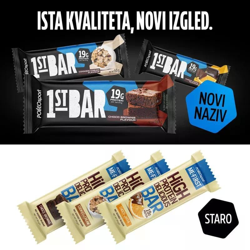 Izbrane proteinske ploščice Polleo Me:First 60 g Akcija v trgovini Mercator