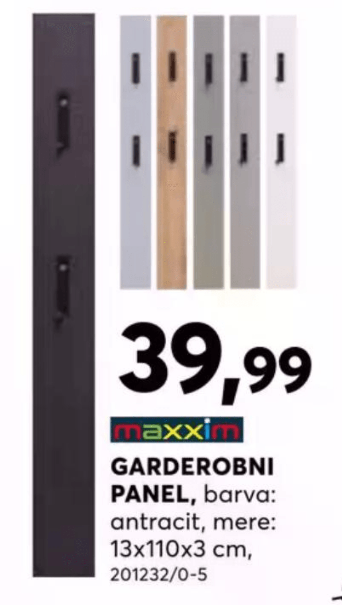 Maxxim garderobni panel Akcija v trgovini Dipo