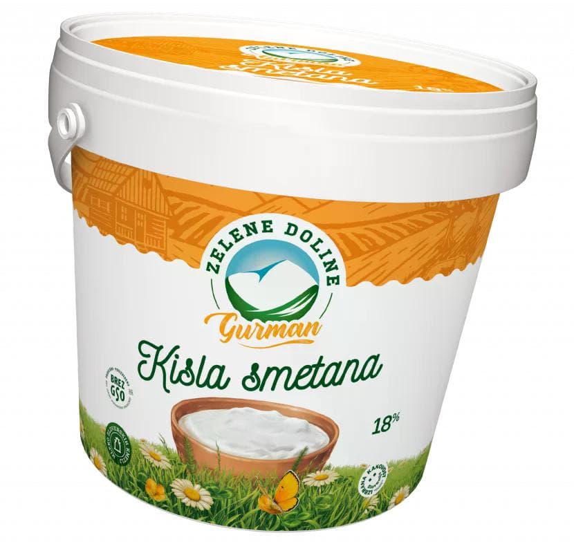 Zelene doline kisla smetana v vedru 900 g Akcija v trgovini Jager