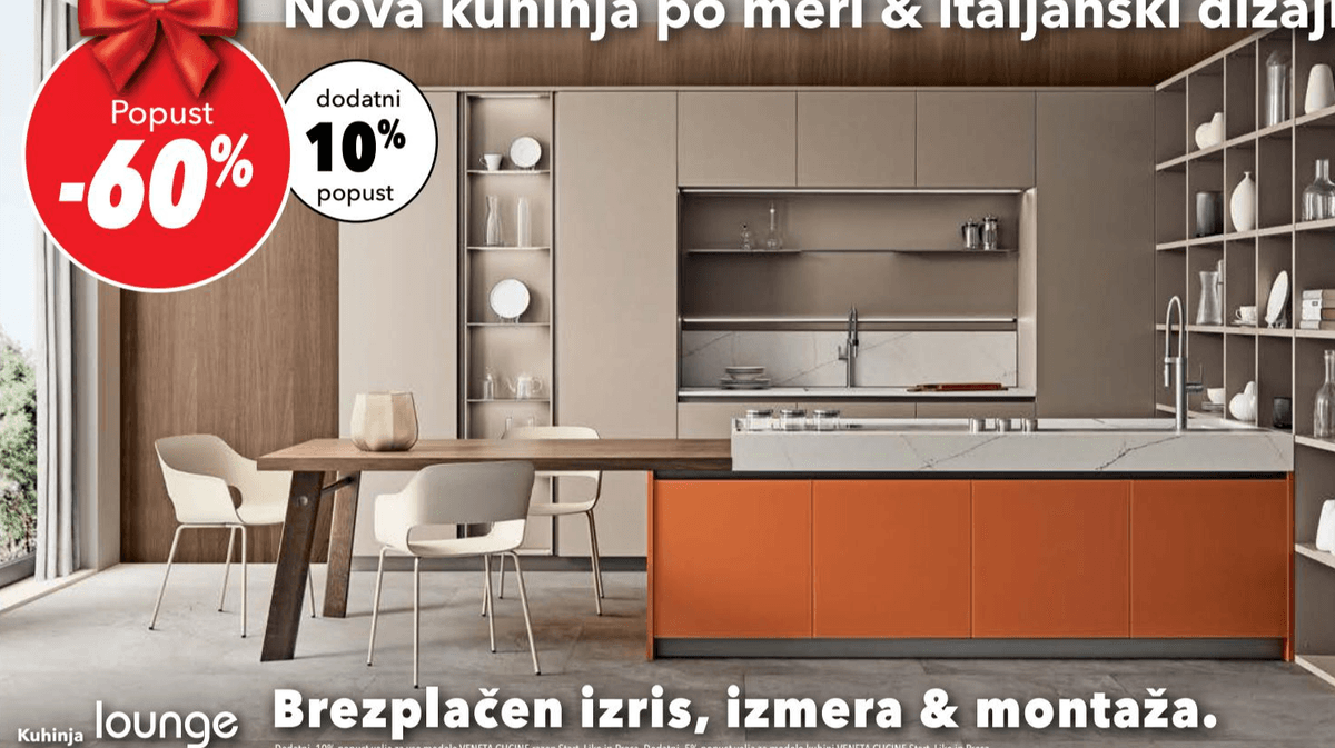 Kuhinja po meri Veneta Cucine Akcija v trgovini Harvey Norman