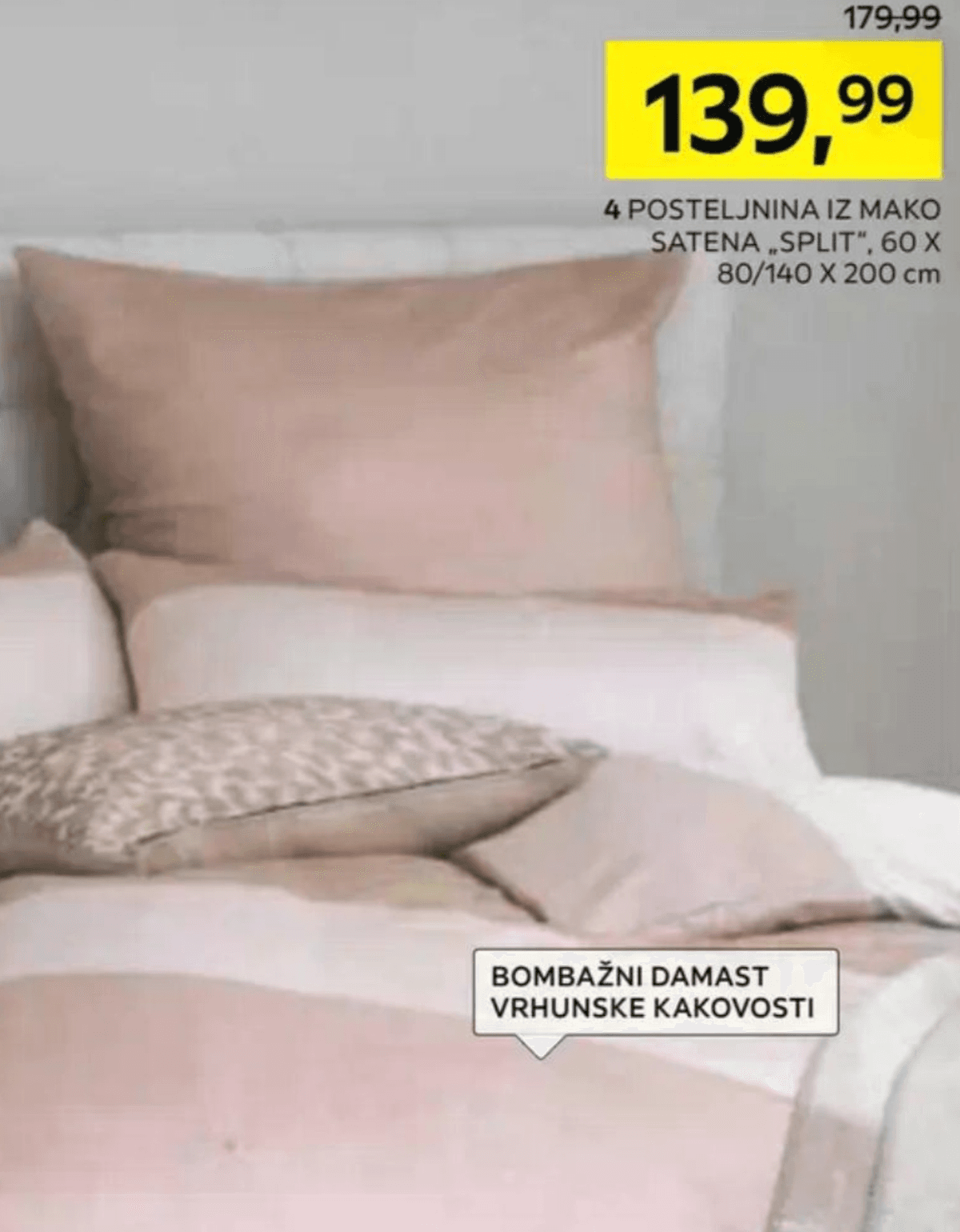 Posteljnina iz mako satena "SPLIT" 60 X 80/140 X 200 cm Bauer Akcija v trgovini Lesnina