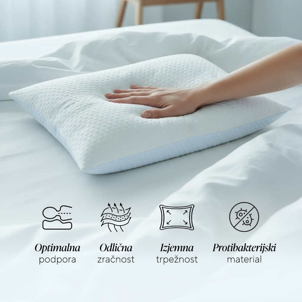 Ergonomski vzglavnik s spominsko peno VitaCloud 50 x 70 cm Vitapur - Akcija v trgovini E.Leclerc