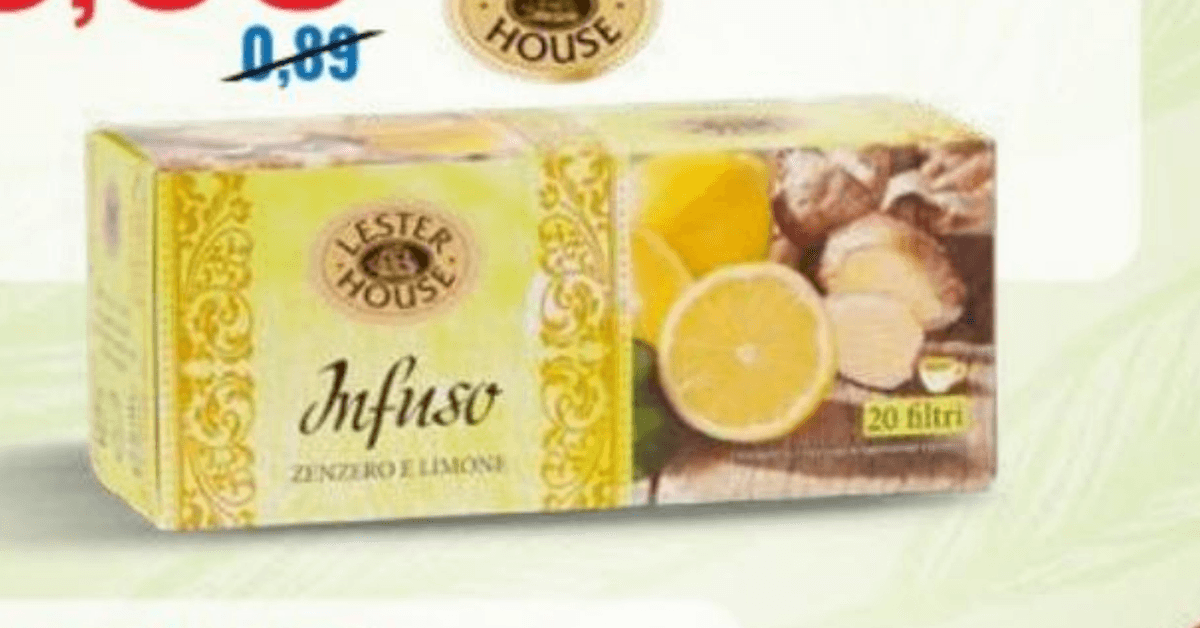 Zeliščni čaj Ingver in Limona 20 VREČK, 36 g Lester House - Akcija v trgovini Eurospin