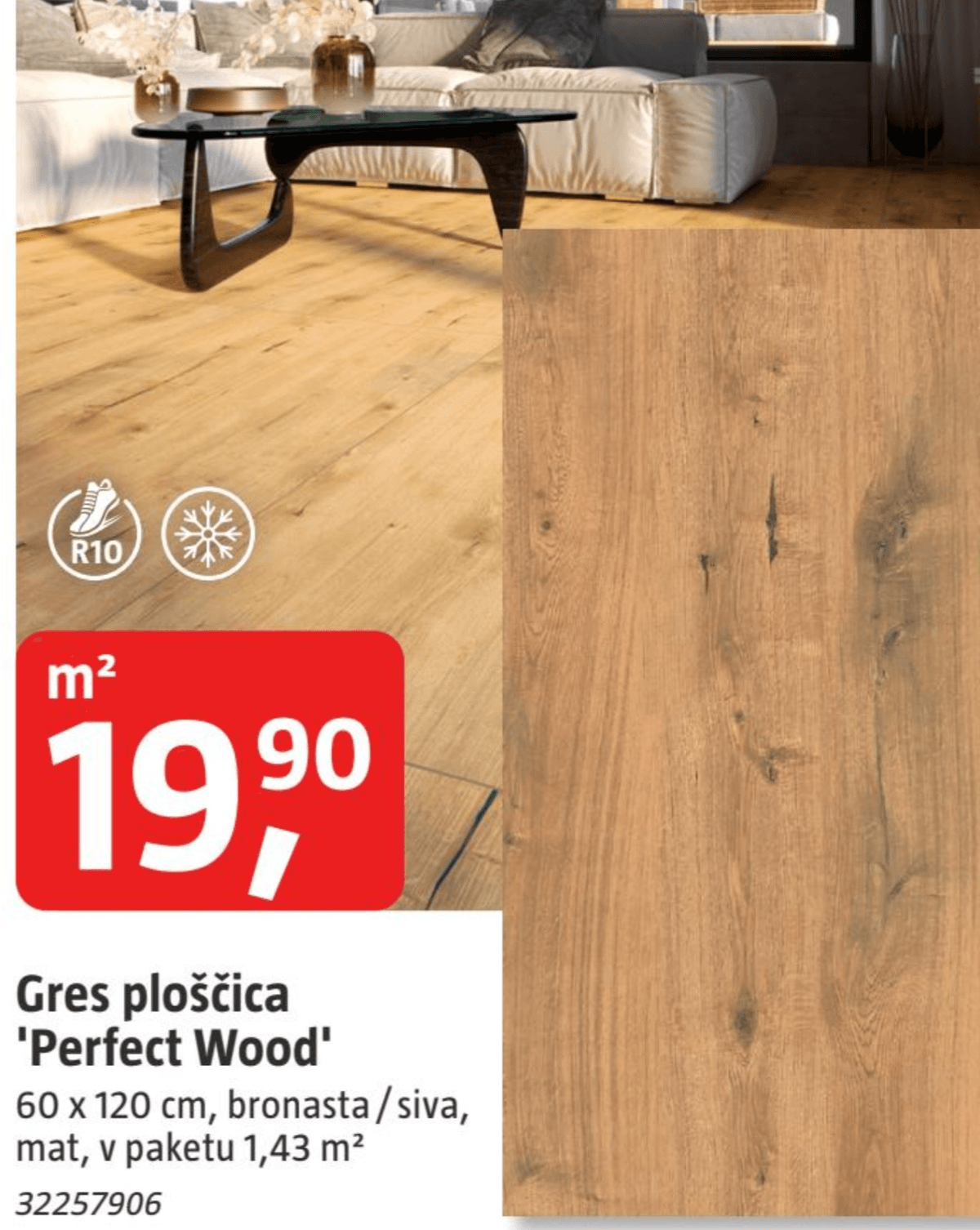 Gres ploščica 'Perfect Wood' - Akcija v trgovini Bauhaus