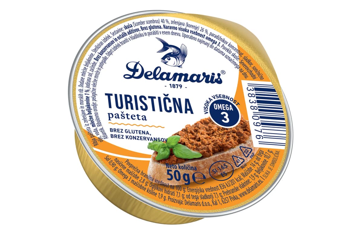 Turistična pašteta Delamaris 50 g Akcija v trgovini Tuš