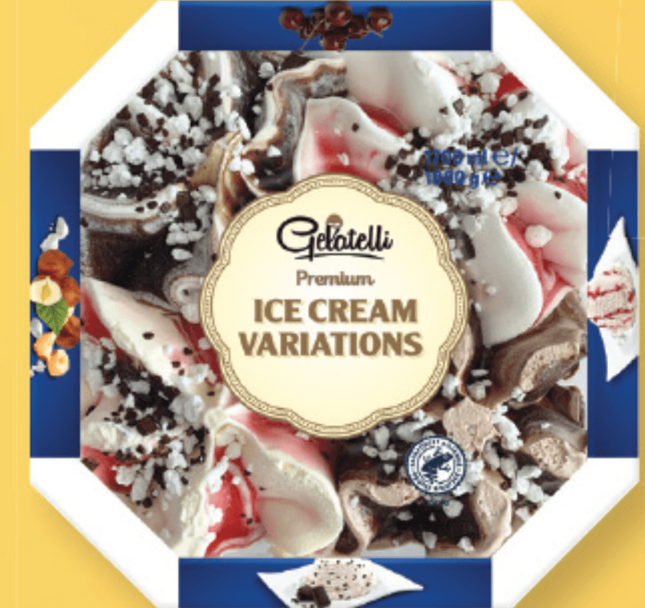 Gelatelli Sladoled štirih okusov 1000 g - Akcija v trgovini Lidl