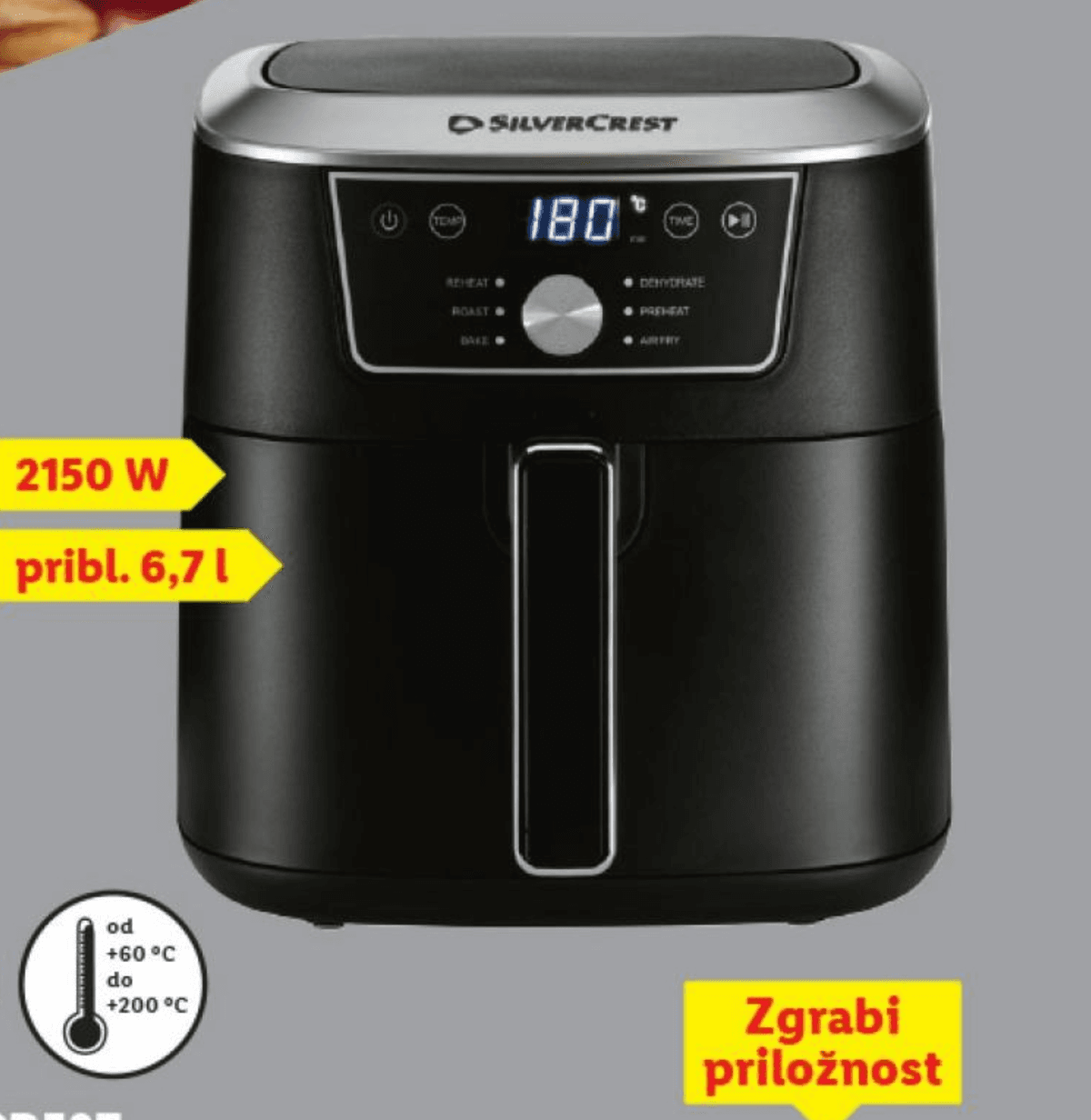 SILVERCREST Cvrtnik na vroči zrak Akcija v trgovini Lidl