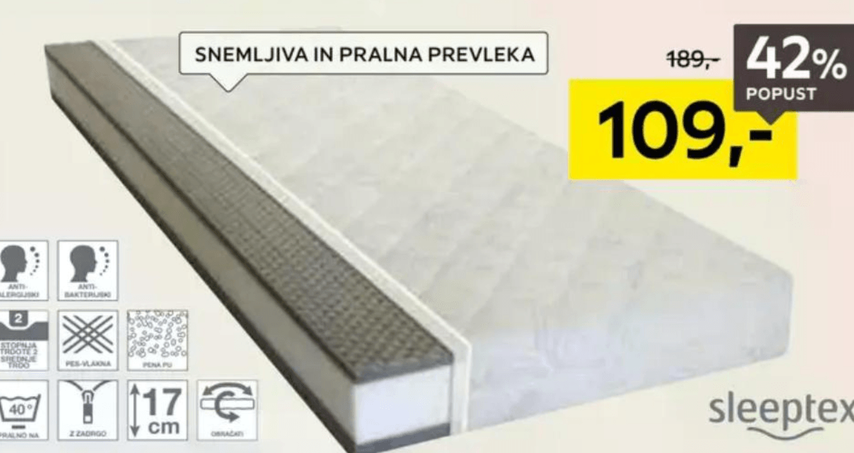 Sleeptex Ležišče - Akcija v trgovini Lesnina