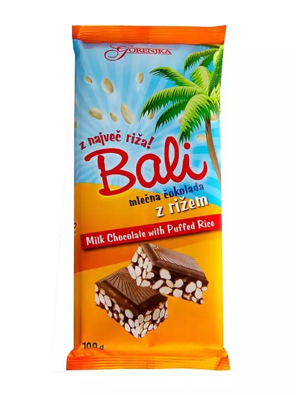 Mlečna čokolada Bali z rižem 200 g Akcija v trgovini Tuš