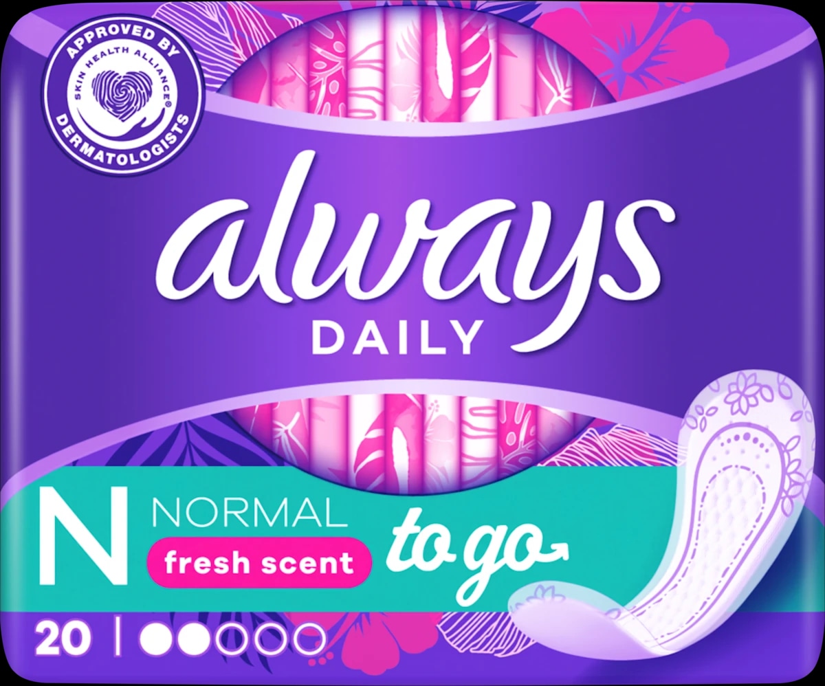 always Daily Normal To Go odišavljeni ščitniki perila 20 kosov - Akcija v trgovini Dm