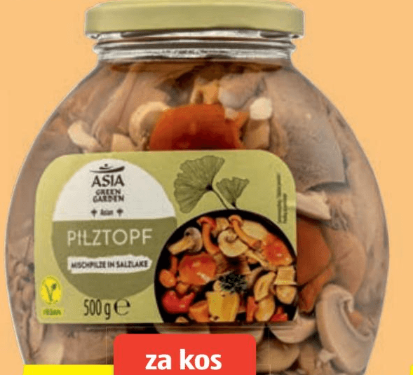 Asia Green Garden vložene gobe 500 g Akcija v trgovini Hofer