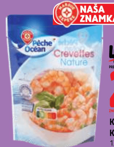 Kuhane oluščene kozice 125 g Peche Ocean Akcija v trgovini E.Leclerc