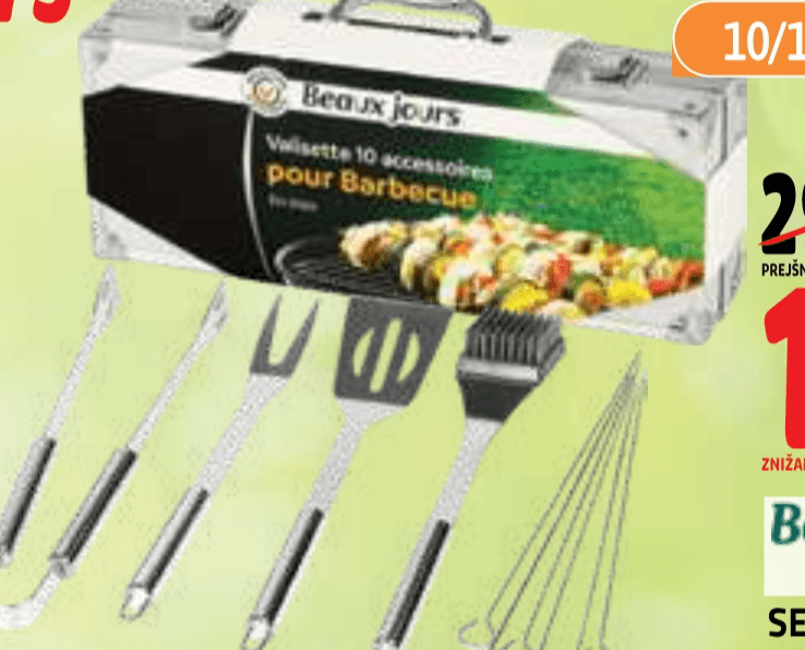 Set pripomočkov za žar 10/1 Beaux jours E.Leclerc - Akcija v trgovini E.Leclerc