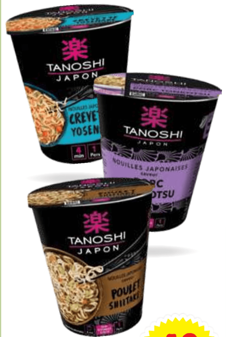 Instant rezanci Tanoshi 65 g - Akcija v trgovini E.Leclerc