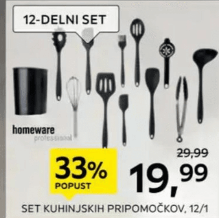 Set kuhinjskih pripomočkov 12/1 homeware professional Akcija v trgovini Lesnina