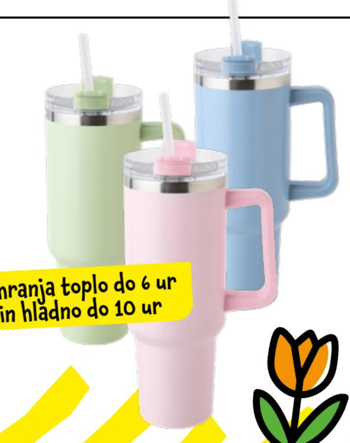 Termo lonček s slamico 1,2 l - Akcija v trgovini Tedi