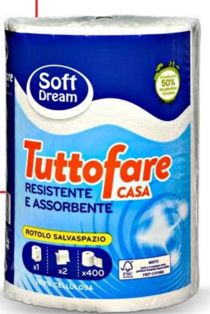 Soft Dream Tuttofare Casa papirnate brisače 400 lističev Akcija v trgovini Eurospin