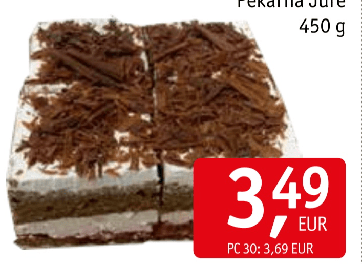 Pecivo Schwarzwald kocke 450 g Pekarna Jure Akcija v trgovini Jager