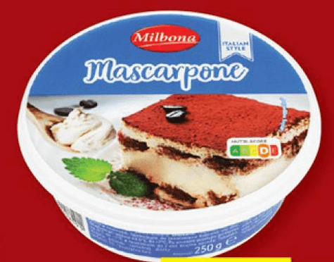 Milbona Mascarpone 250 g Akcija v trgovini Lidl