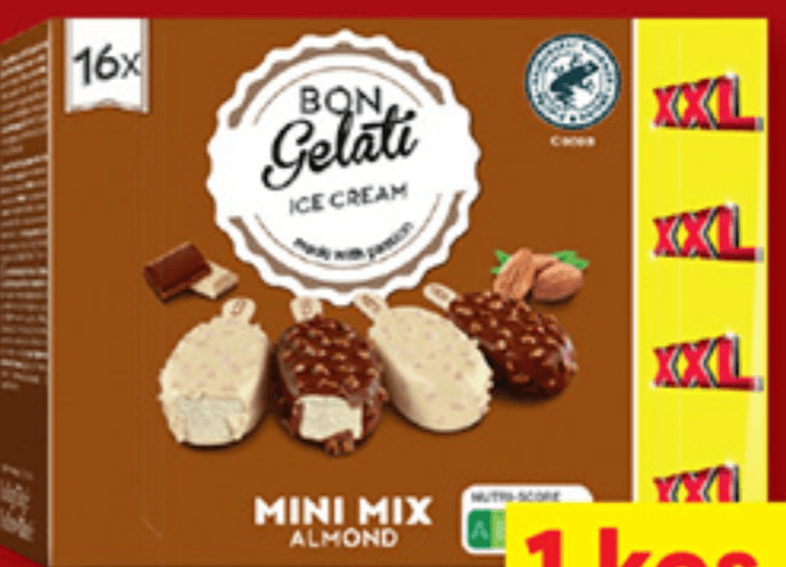 Bon Gelati Sladoled "Mini Mix" XXL 16 x 50 ml Akcija v trgovini Lidl