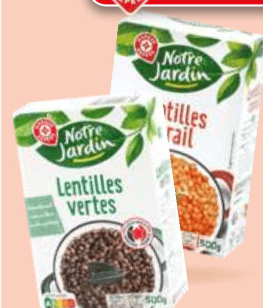 Rdeča leča Notre Jardin 500 g Akcija v trgovini E.Leclerc