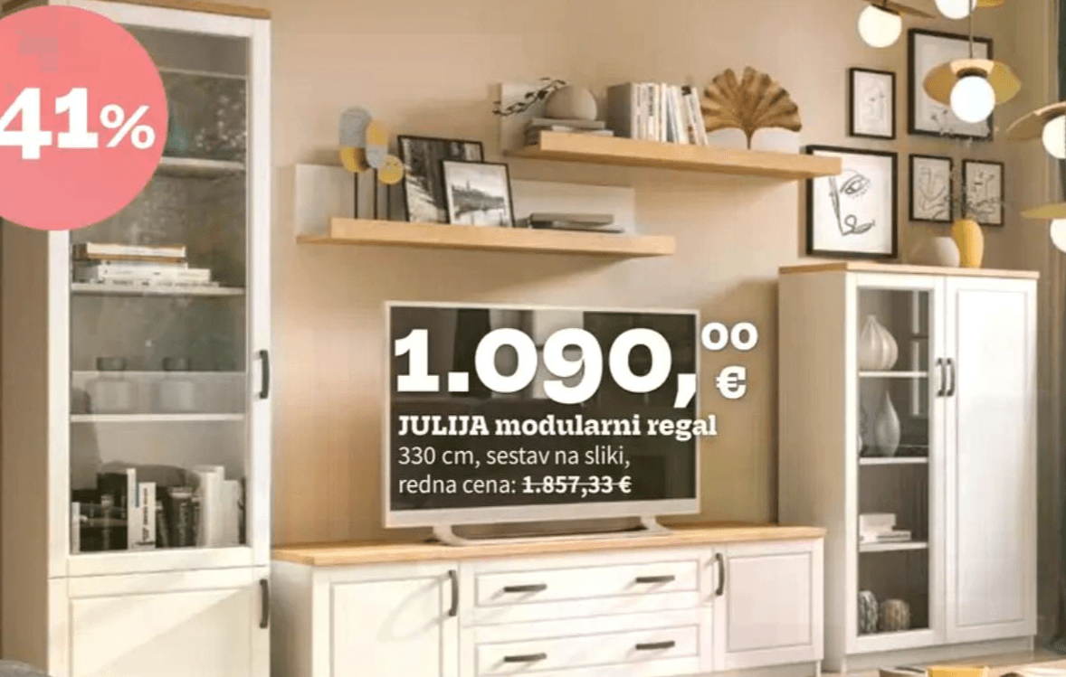 Julija modularni regal 330 cm Akcija v trgovini Prima