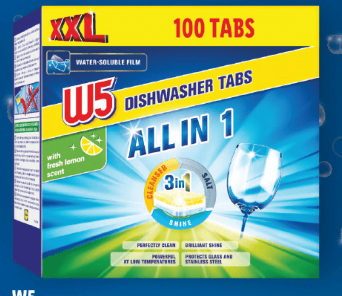 W5 Tablete za strojno pomivanje posode XXL 100 tabs Akcija v trgovini Lidl