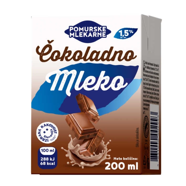 Čokoladno mleko 200 g Pomurske Mlekarne Akcija v trgovini Jager