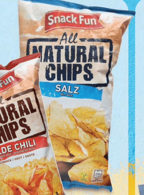 Snack Fun All Natural Chips 130 g Akcija v trgovini Hofer