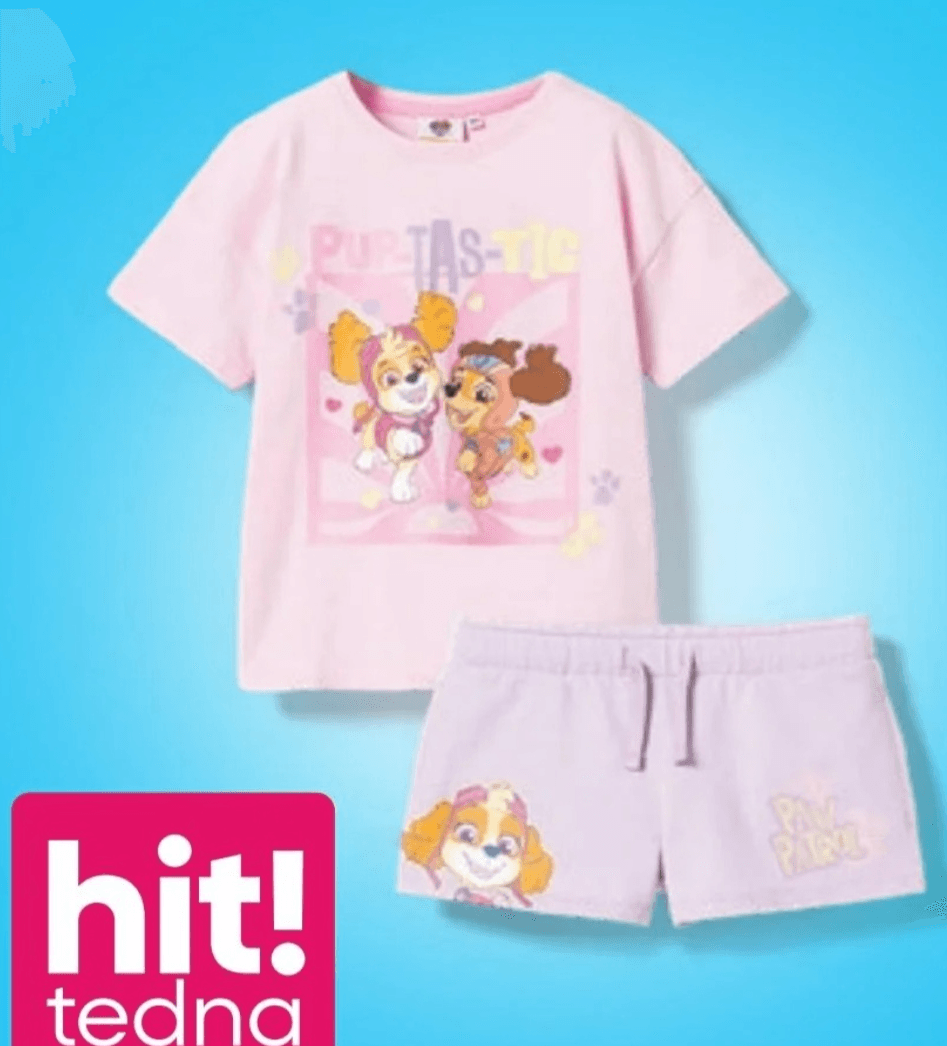 Majica ali kratke hlače za deklice Tačke na patrulji - Akcija v trgovini Pepco