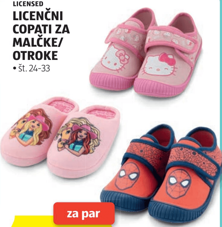 Licenčni copati za malčke/otroke Akcija v trgovini Hofer