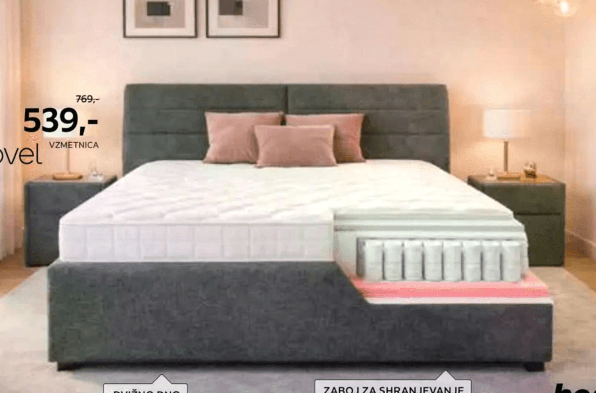 Hespo Oblazinjena postelja - Akcija v trgovini Lesnina
