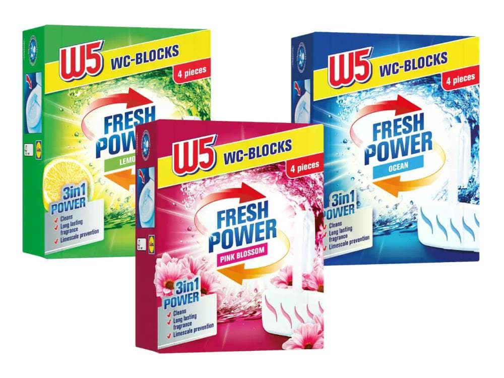 W5 obešanka za WC školjko 4 kosi Akcija v trgovini Lidl