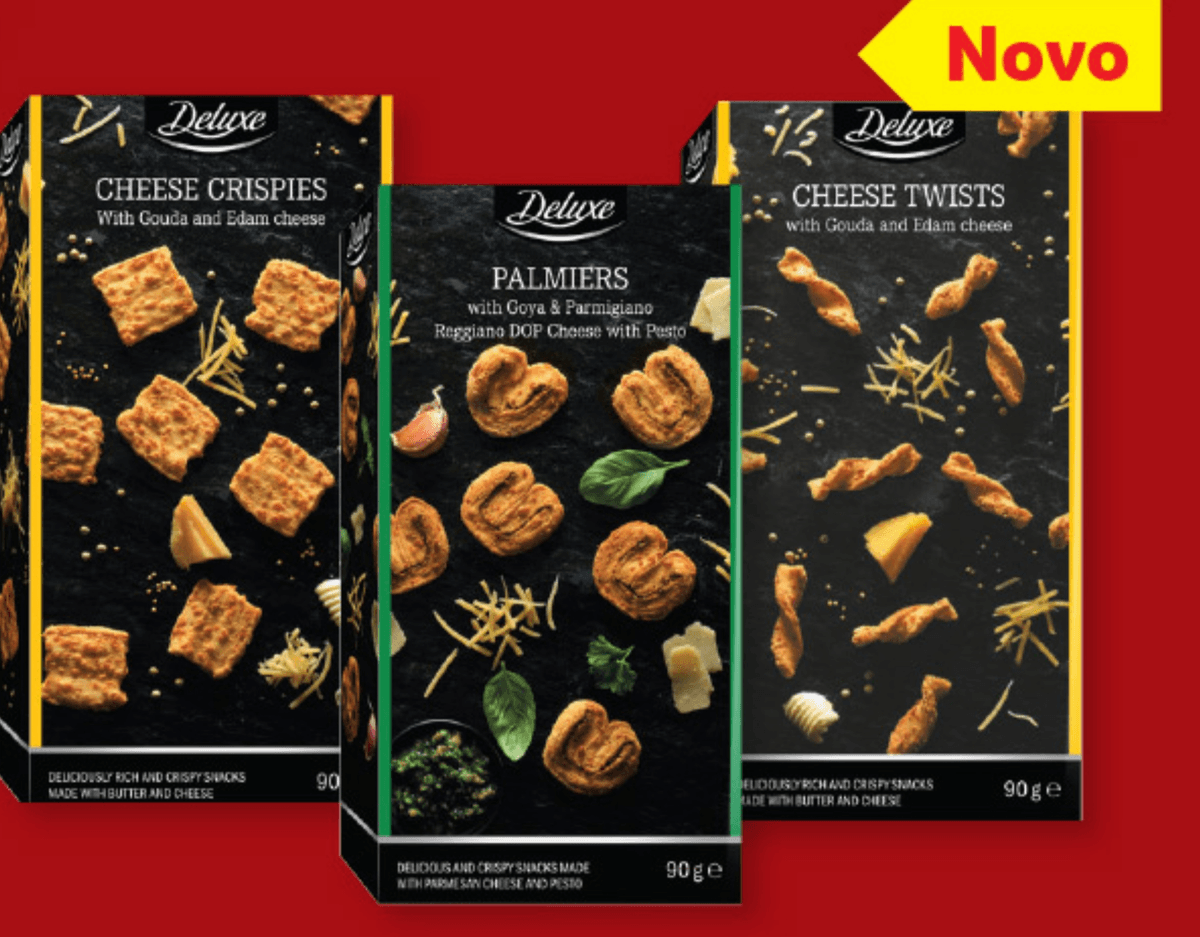 Deluxe Hrustljavi prigrizki s sirom 90 g - Akcija v trgovini Lidl