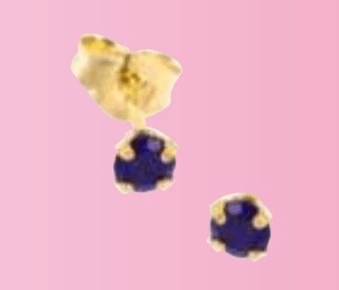 Zlati uhani z modrima safirjema 0,35 g - Akcija v trgovini E.Leclerc