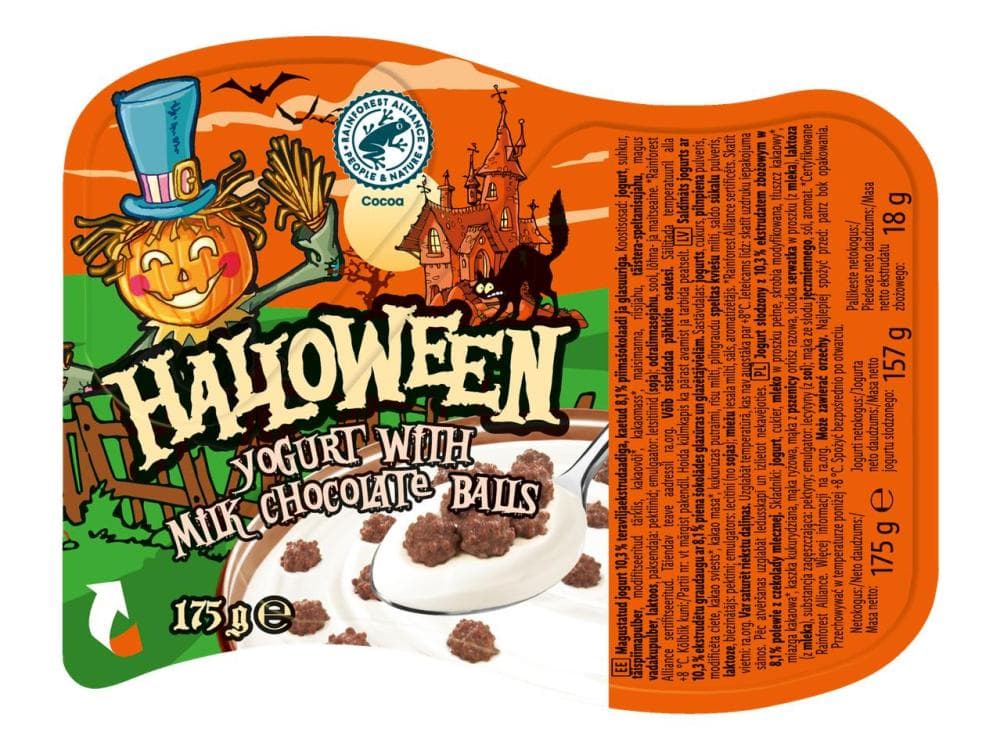 HALLOWEEN Jogurt s hrustljavimi kroglicami 175 g Akcija v trgovini Lidl