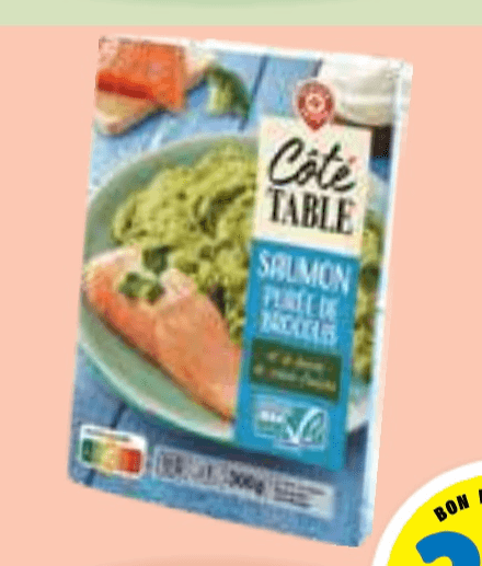 Losos z brokolijevim pirejem Côté Table 300 g - Akcija v trgovini E.Leclerc