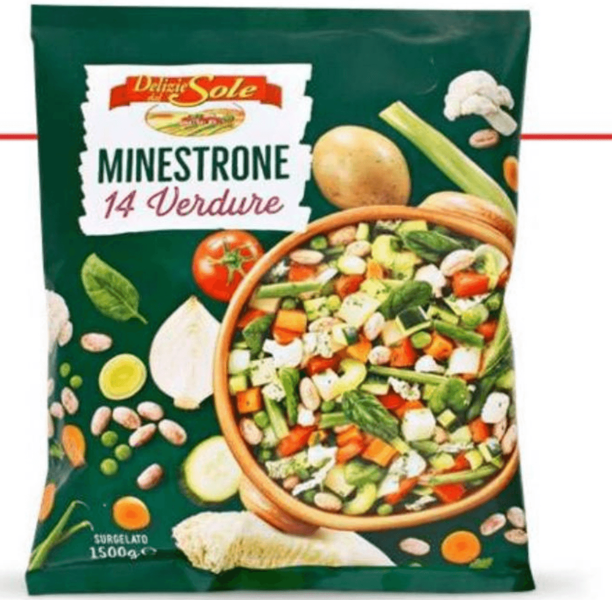 Delizie Sole mešanica 14 vrst zelenjave za mineštre 1,5 kg Akcija v trgovini Eurospin