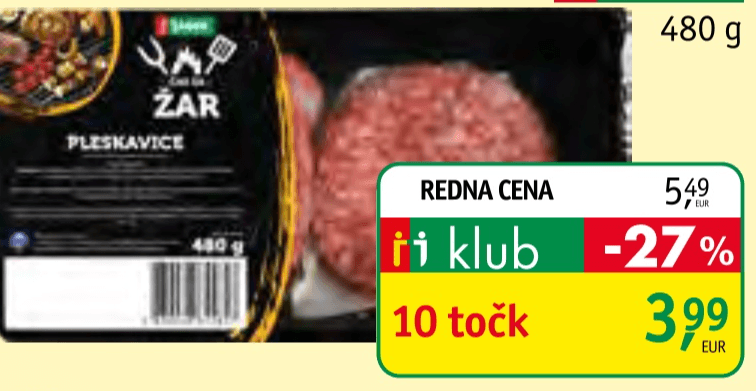 Pleskavice 480 g Jager Akcija v trgovini Jager