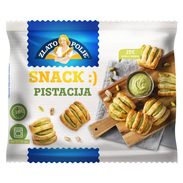 Žepki s pistacijevim nadevom Zlato Polje 500 g Akcija v trgovini E.Leclerc