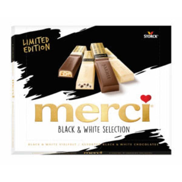 Merci bonboniera Black&White 240 g Akcija v trgovini E.Leclerc