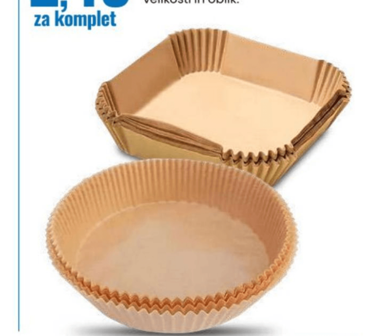 Papirnati pekači za cvrtnik na vroč zrak 50 kosov - Akcija v trgovini Eurospin