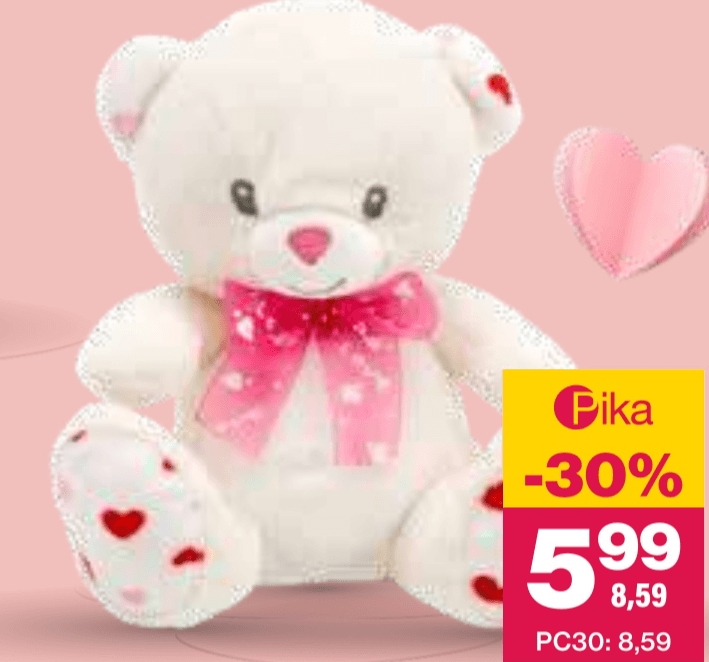 Plišasta igrača medved višina 18 cm - Akcija v trgovini Mercator