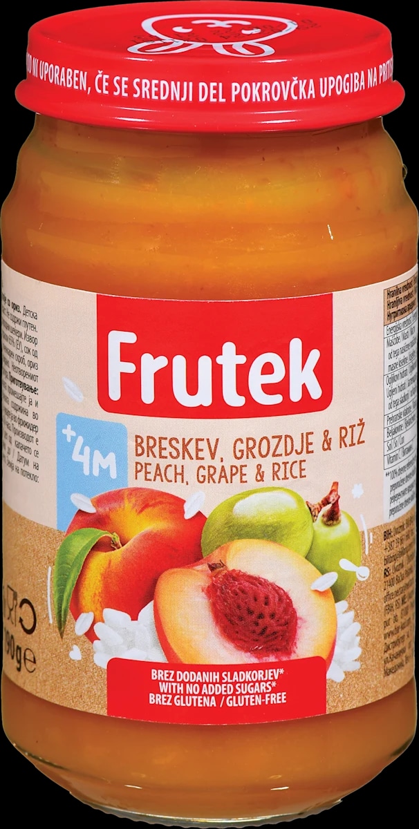 Frutek kašica iz breskev in grozdja z rižem 190 g - Akcija v trgovini Dm