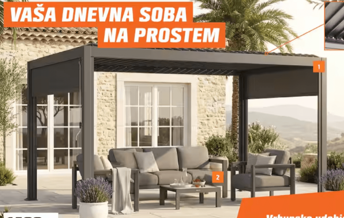 Bioklimatska pergola Evonis 403 x 303 cm - Akcija v trgovini Obi