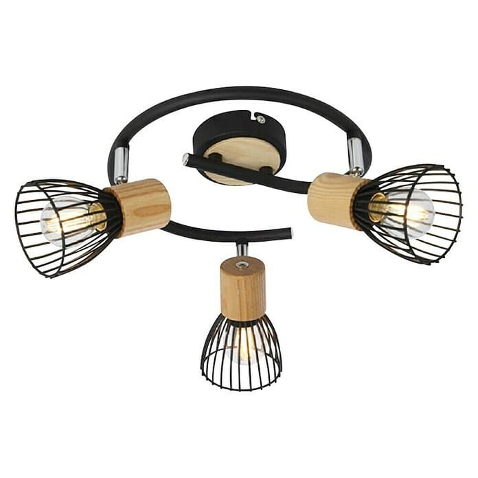 Spot svetilka Black Wood 3x 75 W Akcija v trgovini Bauhaus